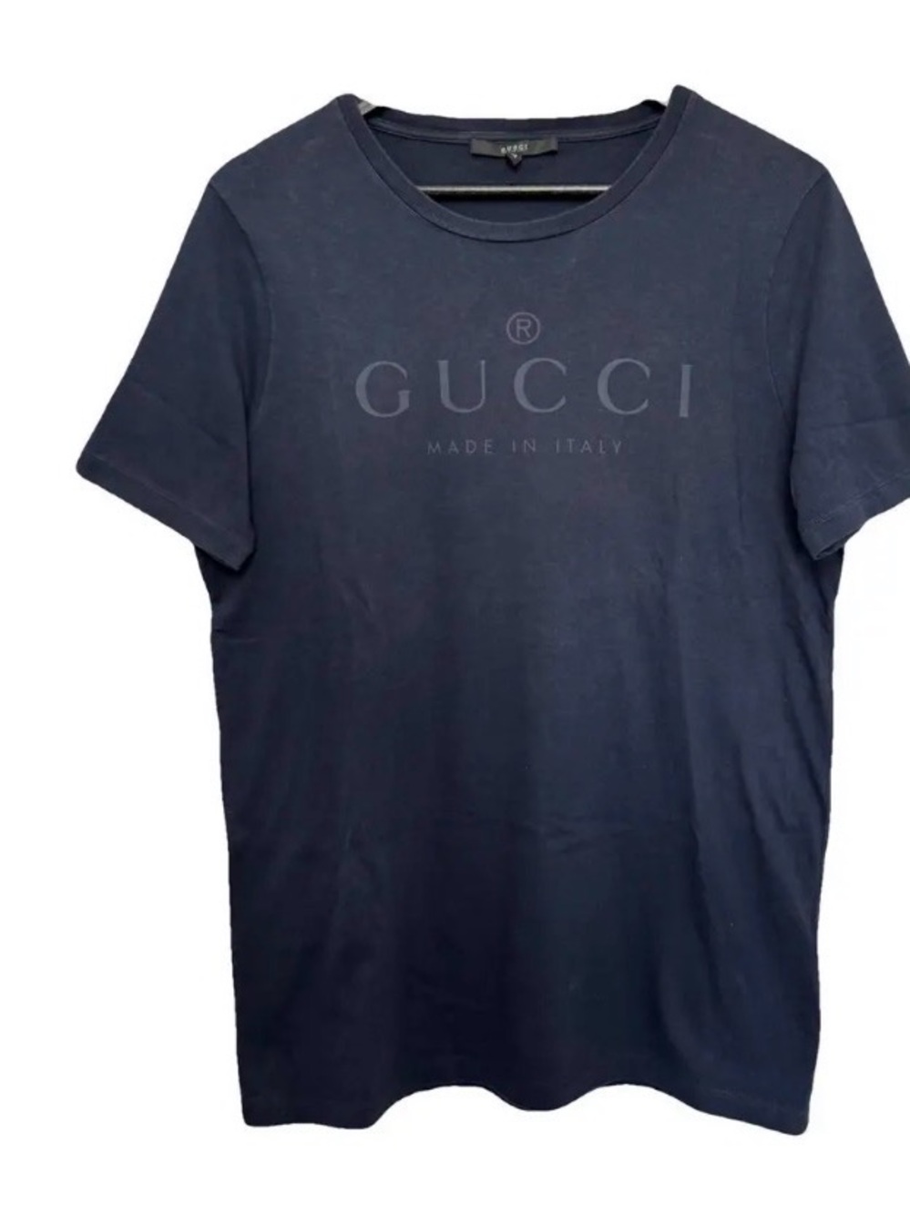 Gucci Navy Tonal Logo Short Sleeve T-Shirt